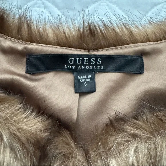 Guess Brown Faux Fur Teddy Jacket Size S - Picture 5 of 15